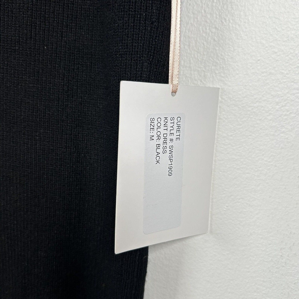 Curete Knit Black Dress NWT Minimalist Cutout Stretch Size Medium - Picture 3 of 9